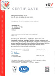 Certificate ISO 9001; ISO 14001:2015